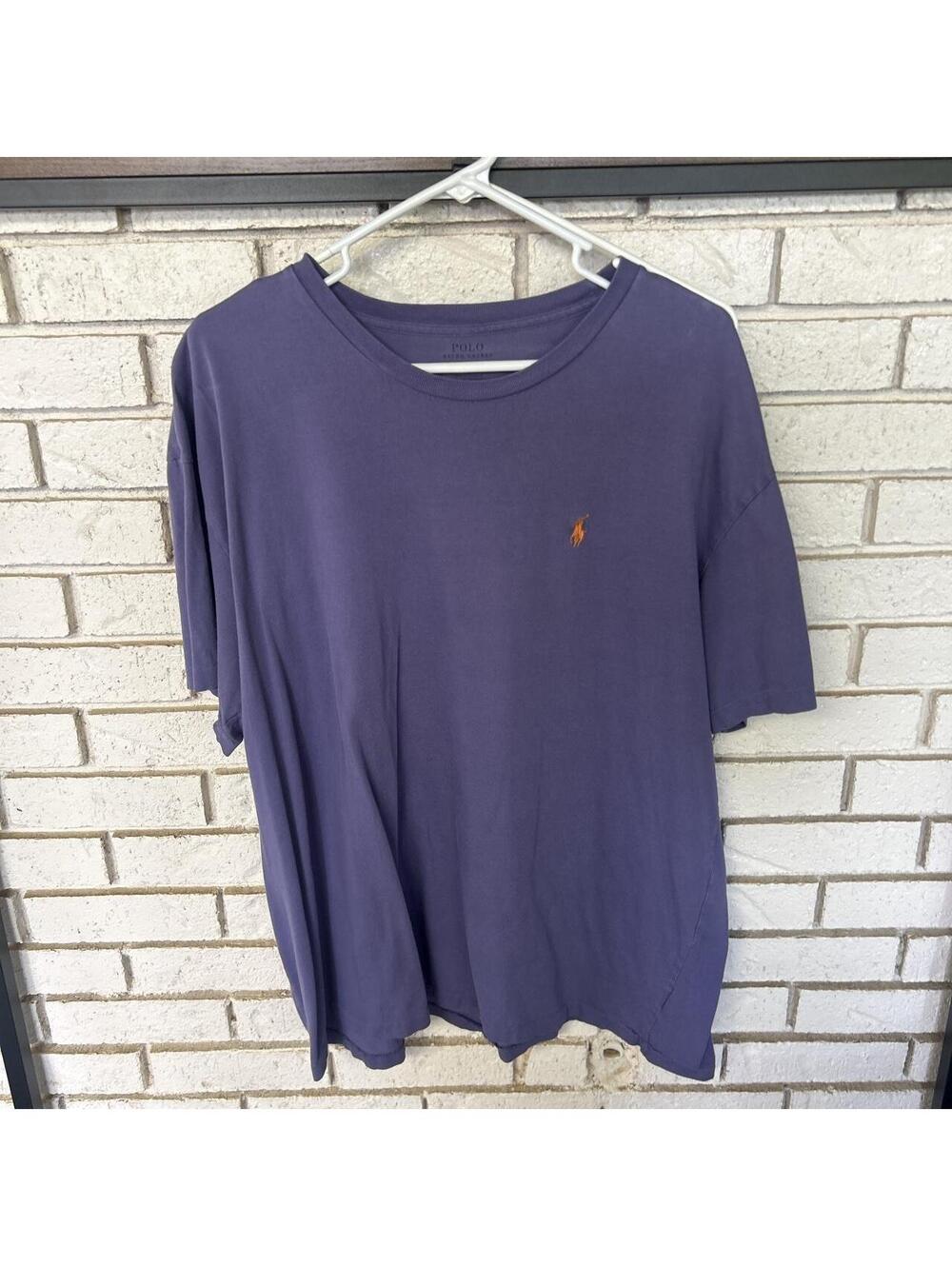 Polo Ralph Lauren Men's Purple and Navy Tshirt